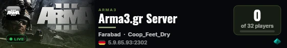 Arma3.gr Server live status badge