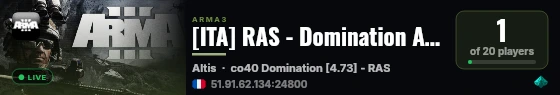 [ITA] RAS - Domination Altis live status badge