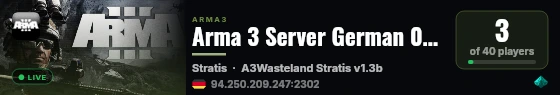Arma 3 Server German 0815 Die Reservisten 2 (Wasteland.Stratis) live status badge