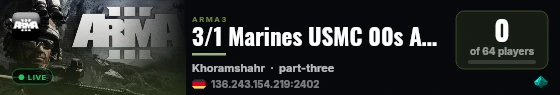 3/1 Marines USMC 00s ArmA 3 Virtual Reenactment live status badge