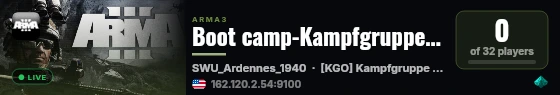 Boot camp-Kampfgruppe Odin live status badge
