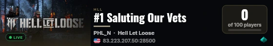#1 Saluting Our Vets live status badge