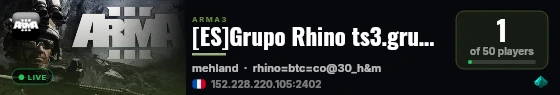[ES]Grupo Rhino ts3.gruporhinoarma.es live status badge