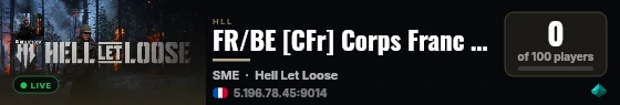 FR/BE [CFr] Corps Franc FR ONLY - discord.gg/Wu33nsBKYj live status badge