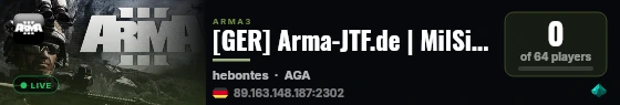 [GER] Arma-JTF.de | MilSim | BW, US, ÖBH Verbund live status badge