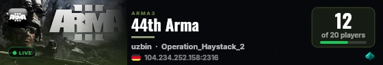 44th Arma live status badge
