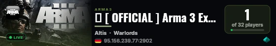 � [ OFFICIAL ] Arma 3 Expedition Forces EU #9 Warlords +WS +RF live status badge