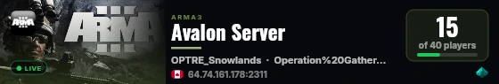 Avalon Server live status badge
