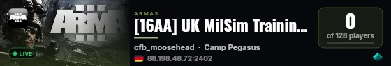 [16AA] UK MilSim Training Server - Recruiting Now! live status badge