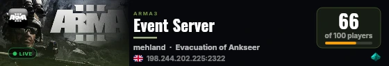 Event Server live status badge