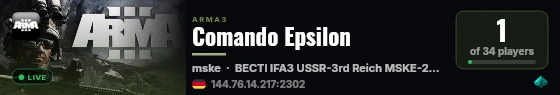 Comando Epsilon live status badge