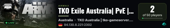 TKO Exile Australia| PvE | tko-gameserver.de | DC rDxWpXb live status badge