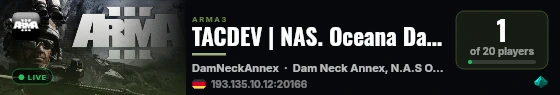 TACDEV | NAS. Oceana Dam Neck Annex, VA live status badge