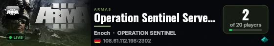 Operation Sentinel Server 1 [ACE/ACRE/ACM] live status badge