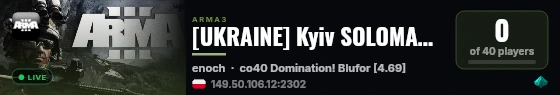 [UKRAINE] Kyiv SOLOMAS discord.gg/hZJ7fYkT3n live status badge