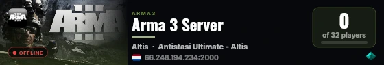 Arma 3 Server live status badge