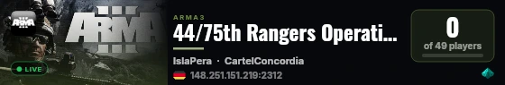 44/75th Rangers Operation / Trainingsserver live status badge