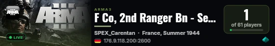 F Co, 2nd Ranger Bn - Server 1 - Operations live status badge