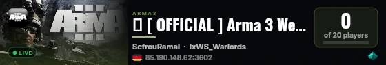 � [ OFFICIAL ] Arma 3 Western Sahara EU #06 live status badge