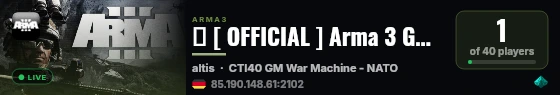 � [ OFFICIAL ] Arma 3 GM WM by Bohemia Interactive (EU) #A live status badge