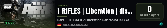 1 RIFLES | Liberation | discord.gg/5Db4Qhc9hF live status badge