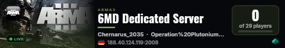 6MD Dedicated Server live status badge