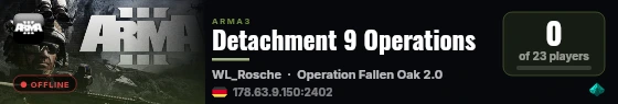 Detachment 9 Operations live status badge