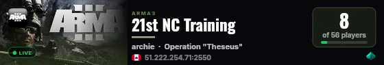 21st NC Training live status badge