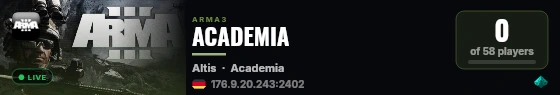 ACADEMIA live status badge