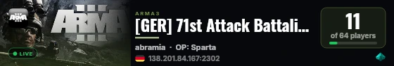 [GER] 71st Attack Battalion | Starsim | Operations-Server live status badge