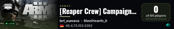 [Reaper Crew] Campaign Server live status badge