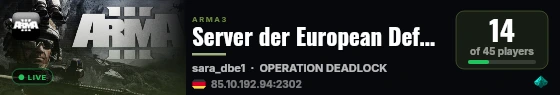 Server der European Defence Force [EuDef] live status badge