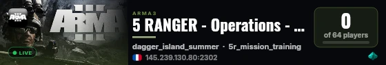 5 RANGER - Operations - discord.gg/5RANGER live status badge