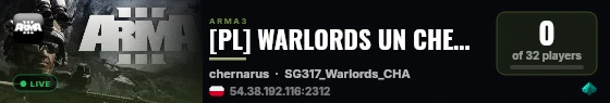 [PL] WARLORDS UN CHERNARUS | StrefaGier.com.pl #2 | MODDED live status badge