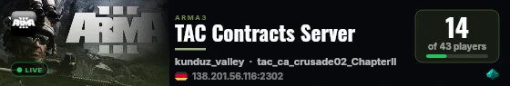 TAC Contracts Server live status badge