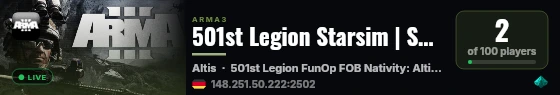 501st Legion Starsim | Server #05 | Training 2 live status badge