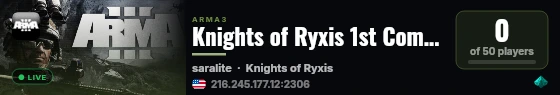 Knights of Ryxis 1st Company live status badge