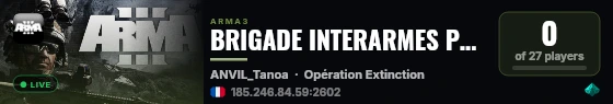 BRIGADE INTERARMES POLARIS - Milsim FR - 2026 live status badge