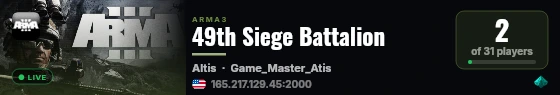 49th Siege Battalion live status badge
