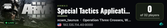 Special Tactics Application Group - Operations Server live status badge