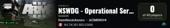 NSWDG - Operational Server live status badge