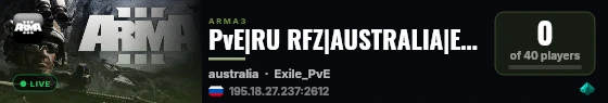 PvE|RU RFZ|AUSTRALIA|EXILE|MISSION|WATERMISSION|VECTOR|AISECTOR live status badge
