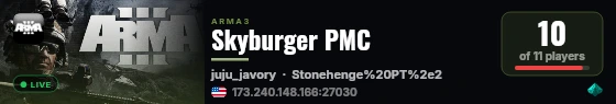 Skyburger PMC live status badge