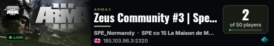 Zeus Community #3 | Spearhead 1944 + ACRE PUBLIC | teamspeak.ze live status badge