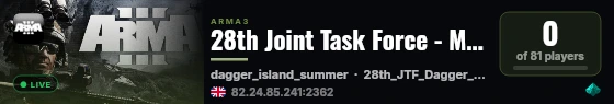 28th Joint Task Force - Main Server live status badge