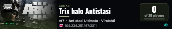 Trix halo Antistasi live status badge