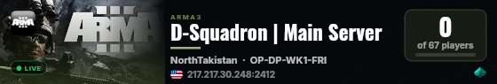 D-Squadron | Main Server live status badge