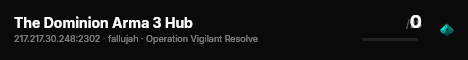 The Dominion Arma 3 Hub live status badge