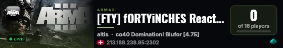 [FTY] fORTYiNCHES ReactorA live status badge