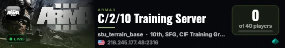 C/2/10 Training Server live status badge